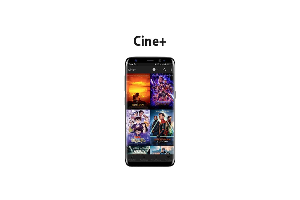 Écran de l'application mobile Cine+