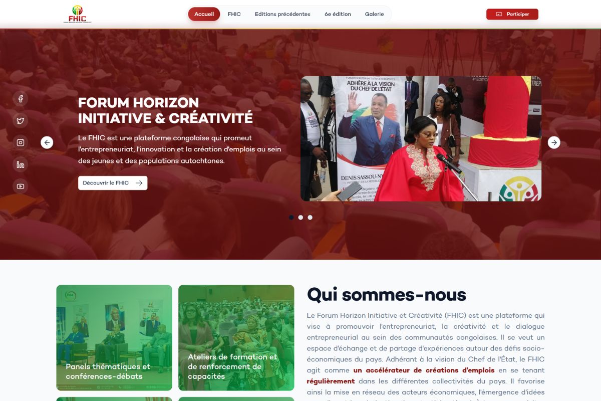 Page d'accueil du site du FHIC