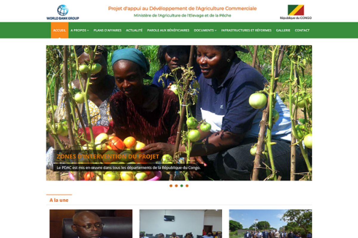 Plateforme web du projet agricole PDAC